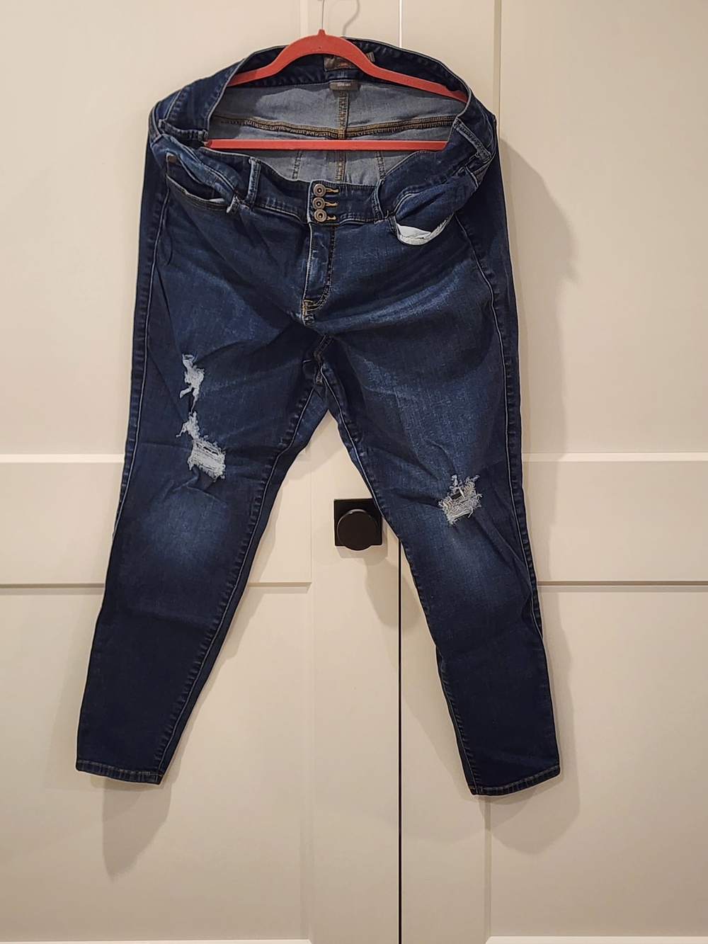 Torrid Dark Blue Ripped Skinny Jeans